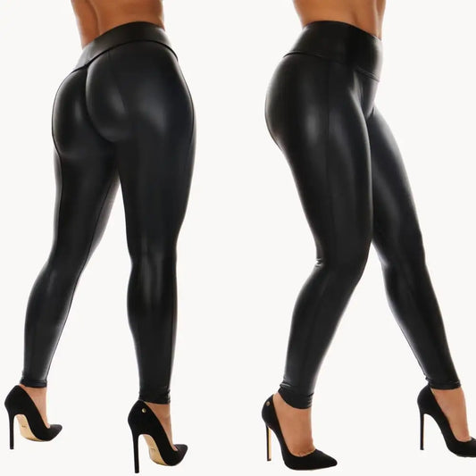 Women's PU Yoga Leggings for Fitness Exercise
